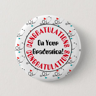 Gefeliciteerd met afstuderen verpleegster ronde button 5,7 cm