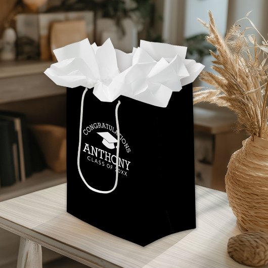 Gefeliciteerd met Afstuderen zwarte afkorting Klein Cadeauzakje