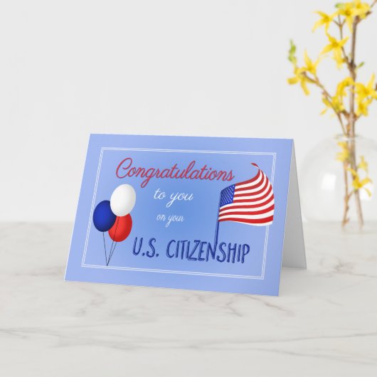 Gefeliciteerd met Amerikaans staatsburgerschap Ame Kaart (Gele Bloem)