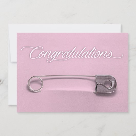 Gefeliciteerd met Baby Safety Pin Kaart (Voorkant)