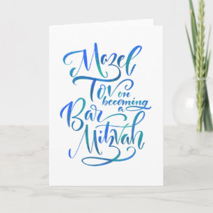 Gefeliciteerd met Bar Mitzvah Wenskaart Kaart