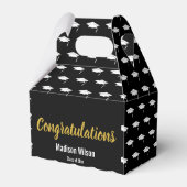 Gefeliciteerd met Black White & Gold Afstuderen Af Bedankdoosjes (Achterkant)