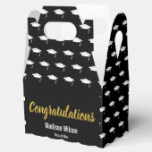Gefeliciteerd met Black White & Gold Afstuderen Af Bedankdoosjes (Geopend)