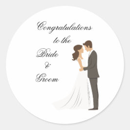 Gefeliciteerd met bruid en bruidegom sticker