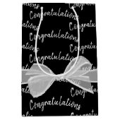 Gefeliciteerd met bruiloft Bow op zwart Medium Cadeauzakje (Voorkant)