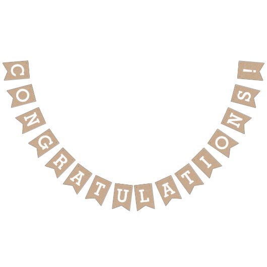 Gefeliciteerd met Burlap look Vlaggetjes (Alle)