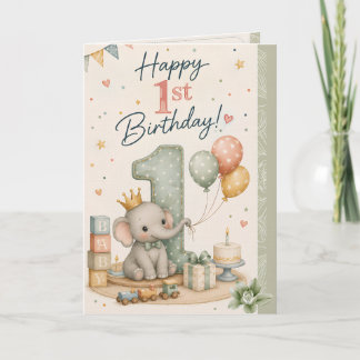 Gefeliciteerd met de 1e verjaardag Verjaardagskaar Kaart