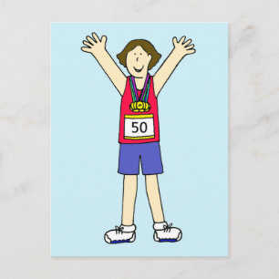 Gefeliciteerd met de 50ste marathon voor haar briefkaart