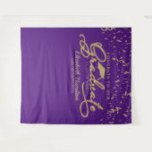 Gefeliciteerd Met De Afgestudeerde Gouden En Paars Wandkleed (Voorkant (horizontaal))