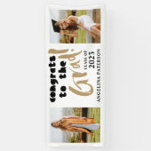 Gefeliciteerd met de Afstudeerder Black & Gold Gra Spandoek (Verticaal)