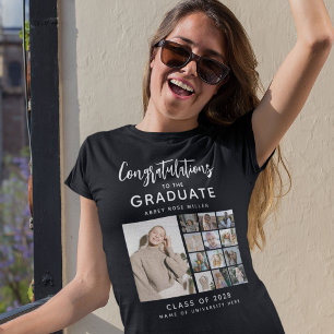 Gefeliciteerd met de Afstuderen, 13 foto collage T-shirt