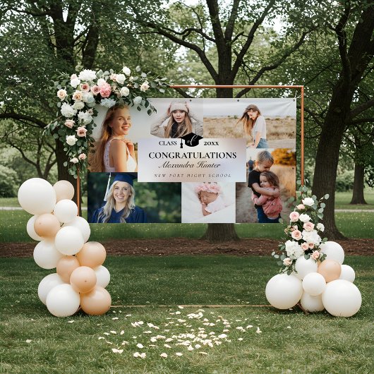 Gefeliciteerd met de Afstuderen 6 fotocollage Spandoek