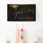 Gefeliciteerd met de Afstuderen Gold Confetti op z Spandoek (Insitu)