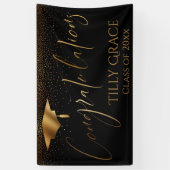 Gefeliciteerd met de Afstuderen Gold Confetti op z Spandoek (Verticaal)