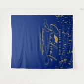 Gefeliciteerd met de Afstuderen gouden en blauwe a Wandkleed (Voorkant (horizontaal))