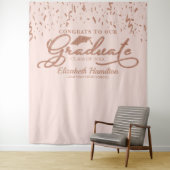 Gefeliciteerd met de Afstuderen Rozen gouden roze  Wandkleed (In situ)