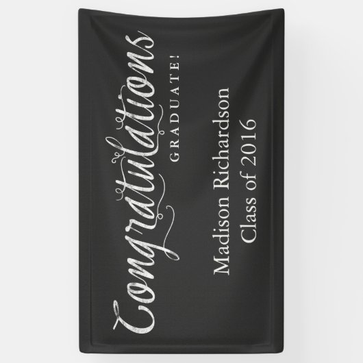 Gefeliciteerd met de Afstuderen Trendy Chalkboard Spandoek (Verticaal)