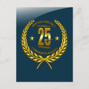 Gefeliciteerd met de ansichtkaart voor het 25-jari briefkaart