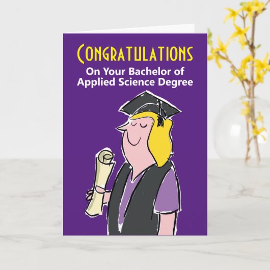 Gefeliciteerd met de bachelor van de toegepaste we kaart (Gele Bloem)