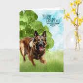 Gefeliciteerd met de BARKable Belgian Tervuren Dog Kaart (Gele Bloem)