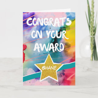 Gefeliciteerd met de bekroonde kleurige schilderij kaart