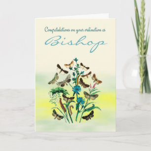 Gefeliciteerd met de bisschopswijding met vlinders kaart