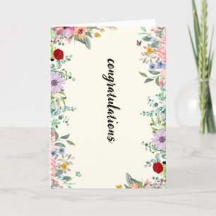 Gefeliciteerd met de bloemenbanner kaart