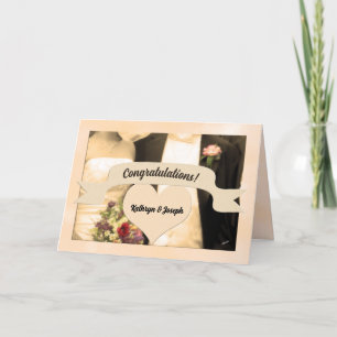 Gefeliciteerd met de Bride en Groom Sepia Couple Kaart