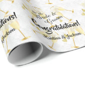 Gefeliciteerd met de Bride en Groom Wedding Cadeaupapier (Rol Hoek)