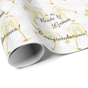 Gefeliciteerd met de Bride en Groom Wedding Cadeaupapier