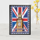 Gefeliciteerd met de Britse vlag Kaart (Gele Bloem)