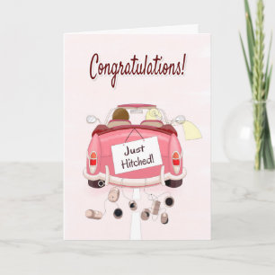 Gefeliciteerd met de bruiloft met het paar in de a kaart
