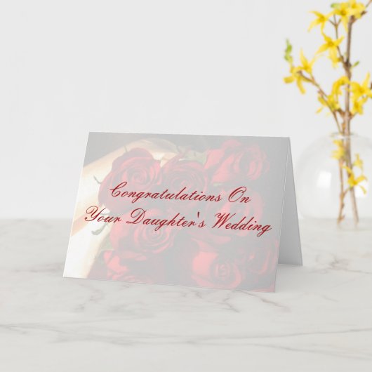 Gefeliciteerd met de bruiloft van uw dochter kaart (Gele Bloem)