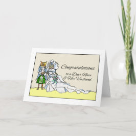 Gefeliciteerd met de bruiloft voor nichtje, katten kaart
