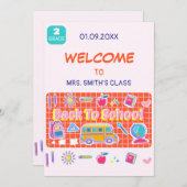 Gefeliciteerd met de eerste schooldag! Bericht van Kaart (Voorkant / Achterkant)