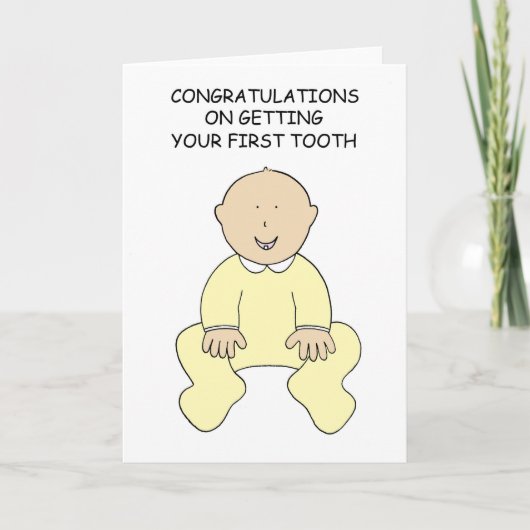 Gefeliciteerd met de eerste Tooth van Baby Kaart (Voorkant)