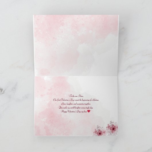 Gefeliciteerd met de eerste Valentijnsdag Valenti Kaart (Binnen)