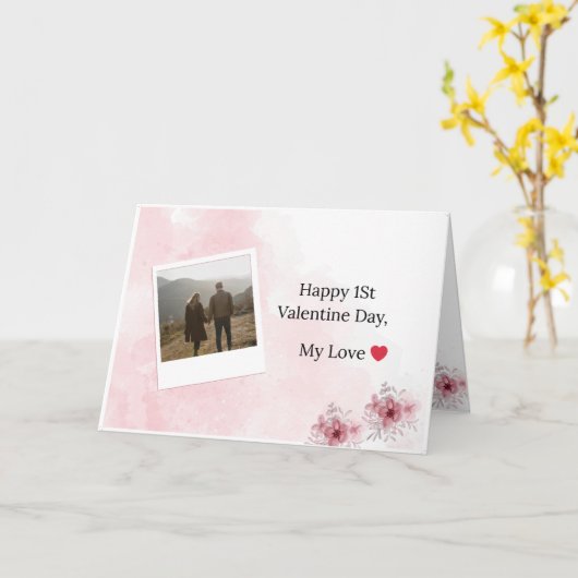 Gefeliciteerd met de eerste Valentijnsdag Valenti Kaart (Gele Bloem)