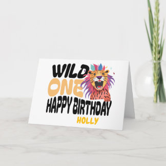Gefeliciteerd met de eerste verjaardag, Wild One S Kaart