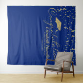 Gefeliciteerd met de gouden en blauwe Afstuderen a Wandkleed (In Situ (horizontaal))