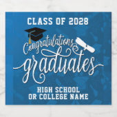 Gefeliciteerd met de Graduates School Graduation P Sparkling Wijnetiket (Enkel label)