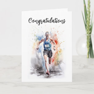 Gefeliciteerd met de kaart voor een marathonloper