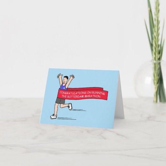 Gefeliciteerd met de marathon van Rotterdam Kaart (Voorkant)