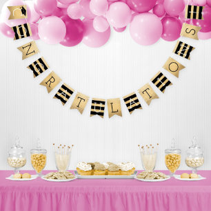 Gefeliciteerd met de Modern Gold Graduation Party Vlaggetjes
