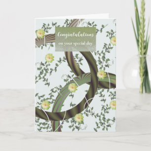 Gefeliciteerd met de moderne Floral Green Vines Ca Kaart