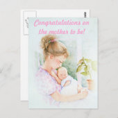 Gefeliciteerd met de moeder om te zijn briefkaart (Voorkant / Achterkant)