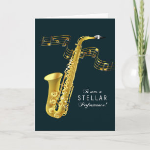 Gefeliciteerd met de muzikale uitvoering saxofoon kaart