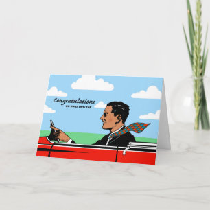 Gefeliciteerd met de nieuwe auto voor opa, sportwa kaart