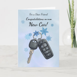 Gefeliciteerd met de nieuwe auto Winter Snowflake Kaart
