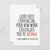 Gefeliciteerd met de nieuwe baan bedankkaart (Voorkant / Achterkant)